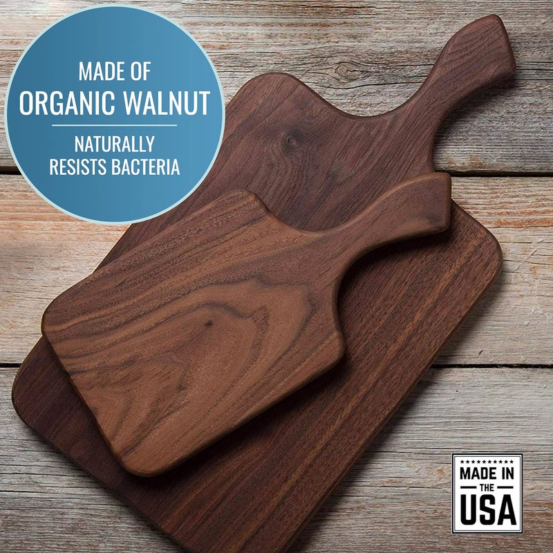 Brazos Home Medium Organic Wood Cutting Board Used for Serving, Chopping Fruit, Vegetables or Meat and as a Charcuterie Platter, Seasoned, Dark Walnut, 13.5 x 7 x .75 - Image 2